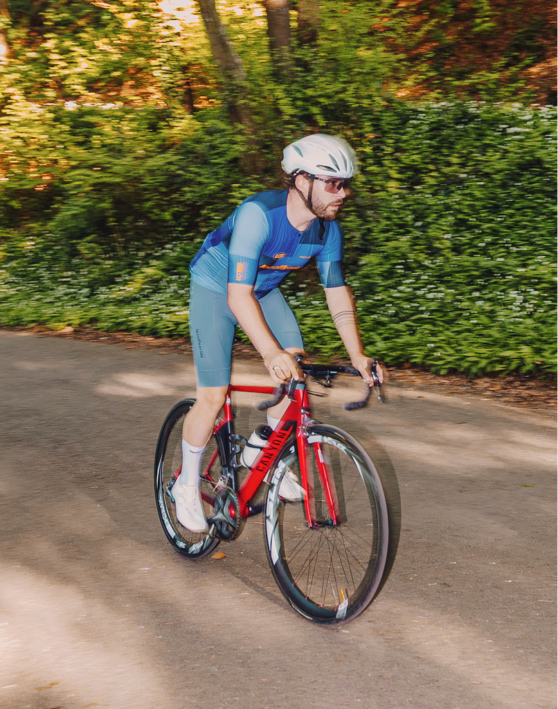 Valentin Iliou riding his bicycle