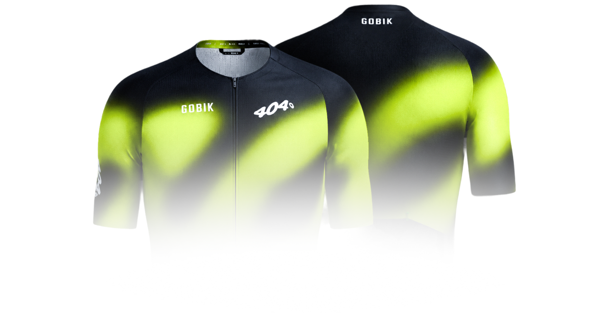 Front and back views of the 404° cycling jersey
